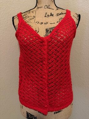 (NWT) Moon & Madison Vibrant Red Crochet Camisole